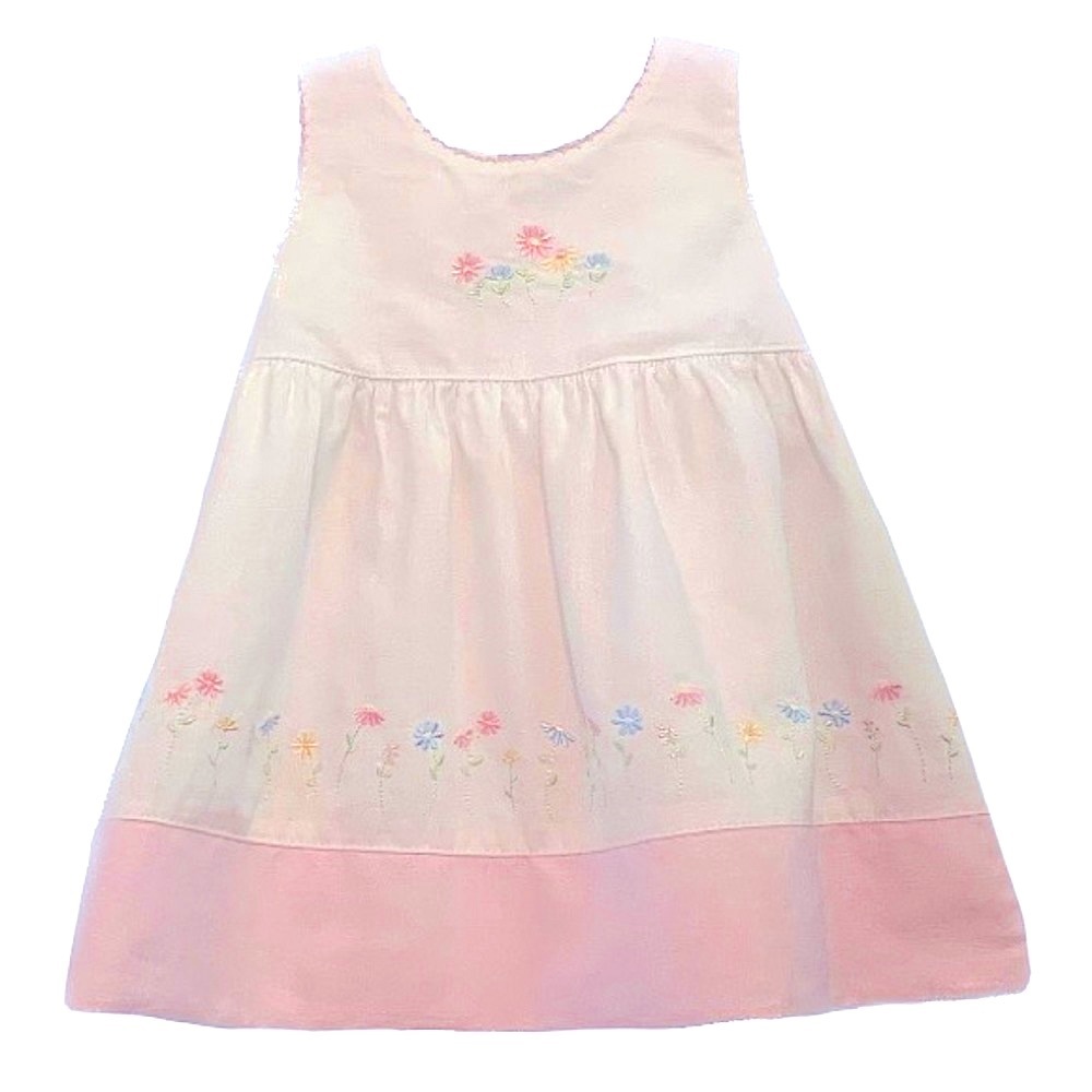Carter's Baby Girls 3M White/Pink Dress Floral Embroidery, Perfect for Spring!